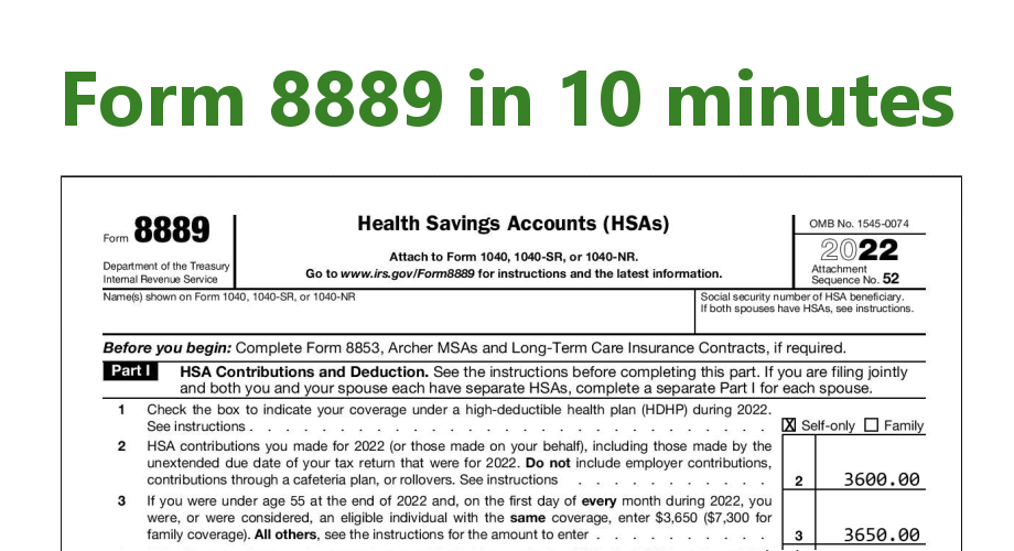 EasyForm8889 | simple instructions for HSA Tax Form 8889